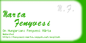 marta fenyvesi business card